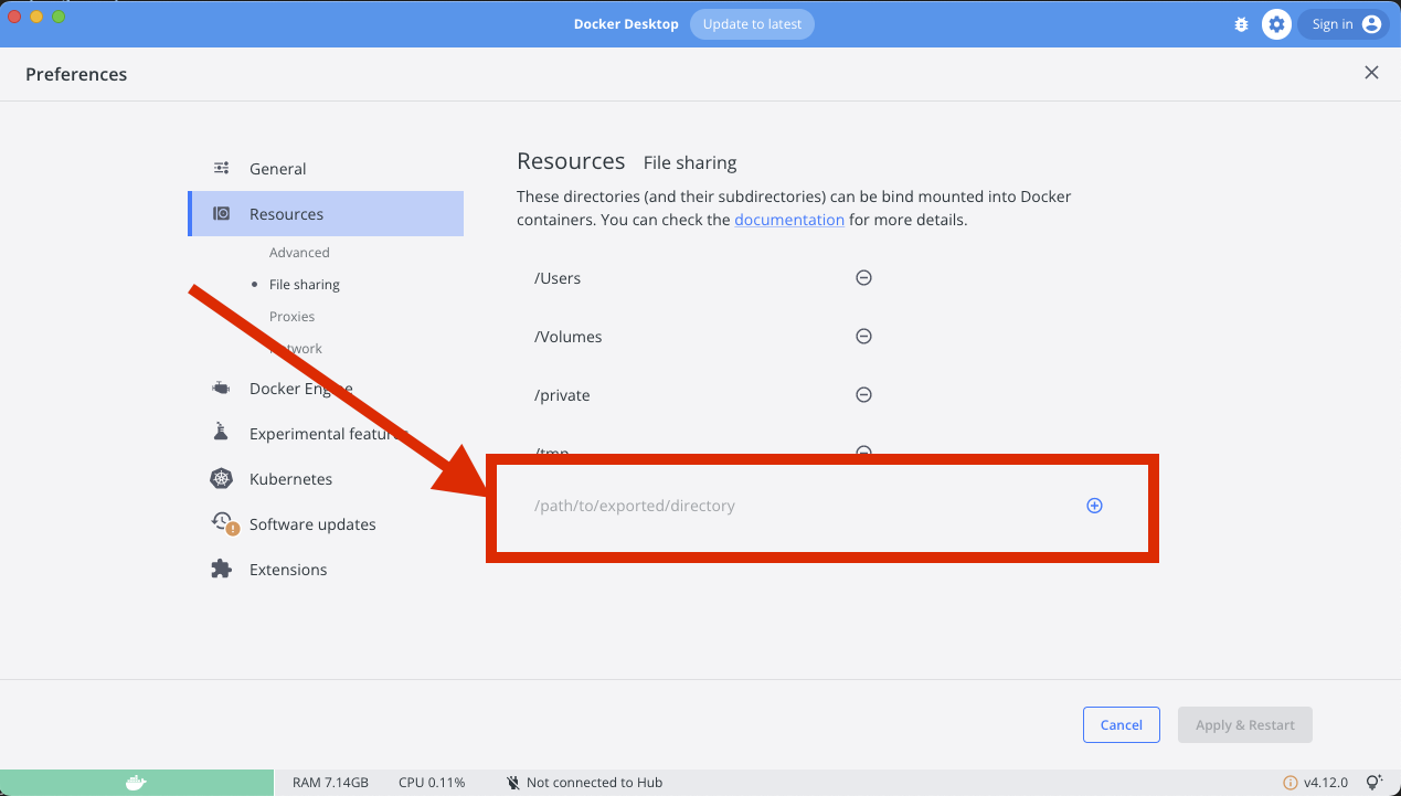 directory path docker desktop settings